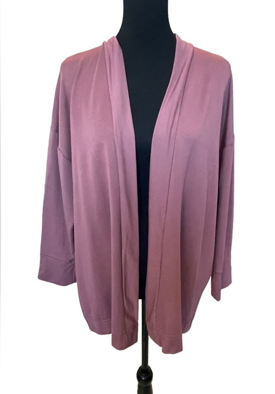 * NEW ~ TRUE & CO ~ Any Wear Open Cardigan Large ~ MODAL